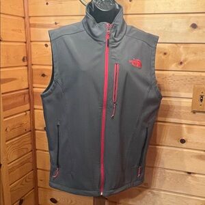 The North Face Men’s Charcoal Vest with Red Zippers